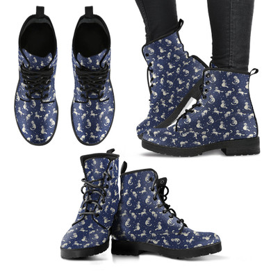 Cat Boots Pattern Women's Leather Boots