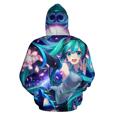 Hatsune Miku Hoodie All Over Zip Up Hoodie