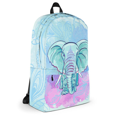 Elephant Teal Backpack Laptop Bag Travel Daypack Schoolbag Bookbag Elephant Teal Backpack Laptop Bag Travel Daypack Schoolbag Bookbag