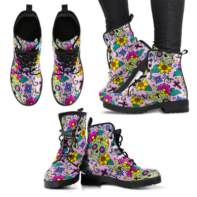 Day of The Dead Boots Sugar Skull Boots Casual Boots