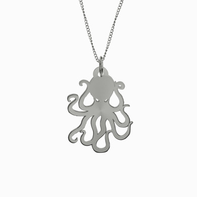 Octopus Necklace Necklace 925 Sterling Silver Pendant.