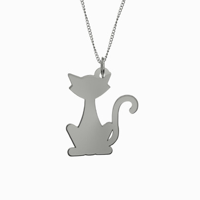 Cute Cat Necklace 925 Sterling Silver Pendant