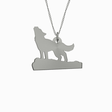 Howling Wolf Necklace 925 Sterling Silver Pendant