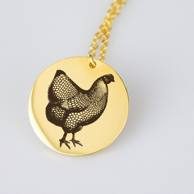 Rooster Necklace Gold Rooster Pendant