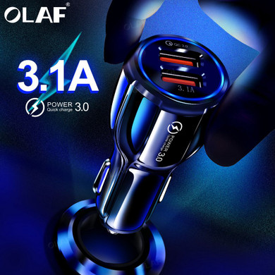 Olaf Car USB Charger Quick Charge 3.0 2.0 Mobile Phone Charger 2 Port USB Fast Car Charger for iPhone Samsung Tablet Car-Charger