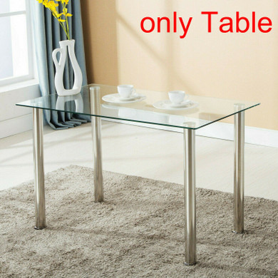 5 Piece Dining Set Glass Table and 4 Chairs Kitchen Breakfast Furniture New