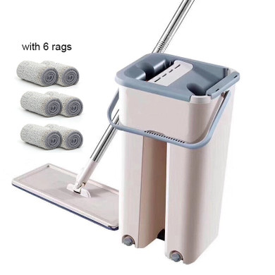 Self-Wringing Magic Mop Free Hand Washing Flat Mop Ultrafine Fiber Cleaning Cloth Home Kitchen Wooden Floor Mop Cleaner Househol