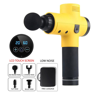 LCD Display Body Massage Gun Exercising Muscle Electric Massager Gun head Massager for Neck and Back Vibrator Slimming Shaping