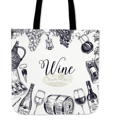Wine Sketch Tote Bag