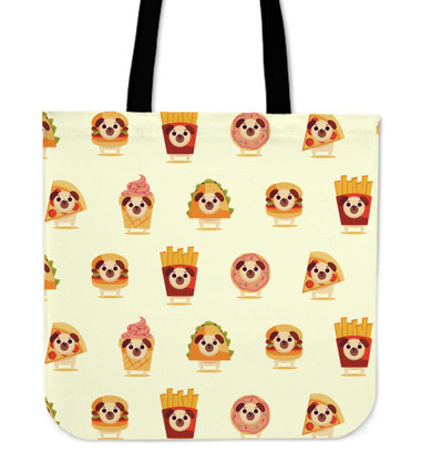 Junk Food Pugs Tote Bag - pug bestseller