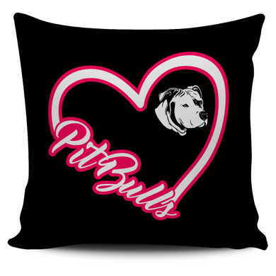 Pit Bull Heart Pillow Cover