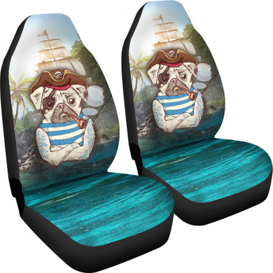Pirate Pug Car Seat Covers (set of 2)