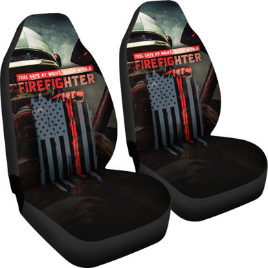 Sleep With A Firefighter Car Seat Covers (set of 2)