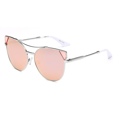 Women's Trendy Mirrored Lens Cat Eye Sunglasses, 5 color choices