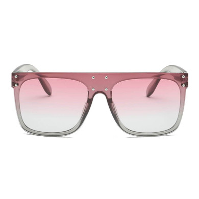 Women's Flat Top Oversize Mirrored Square 100% UV Sunglasses 2 colors