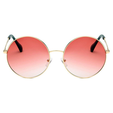 Women's Metal Round 100% UV Protected Sunglasses 2 colors choices