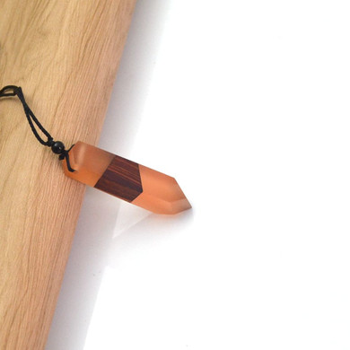 Natural Wood & Resin Pendant