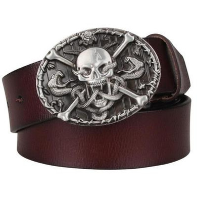 Skull Belt Buckle <br /> Skull and Crossbones Skull Belt Buckle <br /> Skull and Crossbones