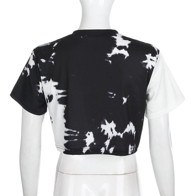 Tie Dye Short Sleeve Cropped T shirt