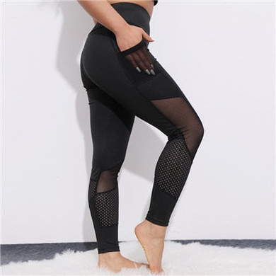 Elastic Heart-shaped High Waist Fitness Leggings with pocket