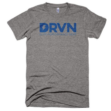 DRVN Made in the USA Vintage - Elite Performance Gear T-shirt - Heather Grey and Blue