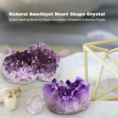 Amethyst Crystal Heart Shape Quartz Healing Stone