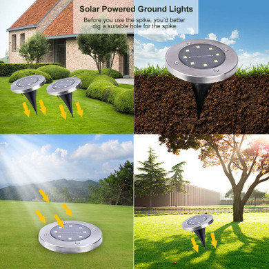 12Pcs LED Solar Power Waterproof Garden Lights for Outdoor