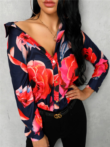 Floral Print Long Sleeve Casual Shirt