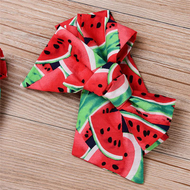 newborn baby rompers summer toddler girls watermelon romper + bow headwear outfit sunsuit baby girl clothes vestidos mujer