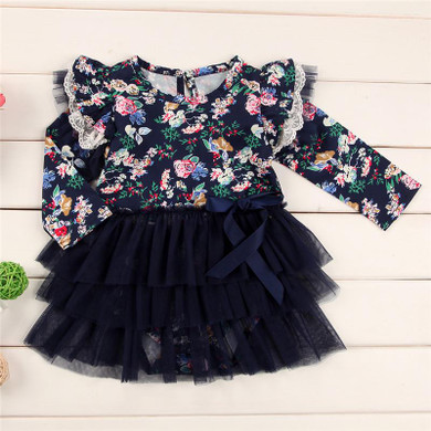 Newborn Baby Girls Infant Summer Dress Long Sleeve Mesh Patchwork Girls Princess Dress Clothes Tutu Dress Clothes Outfit New