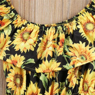 Newborn Baby Girls Flower Romper chrysanthemum Jumpsuit Sunsuit Outfits Set Clothes Baby Clothing