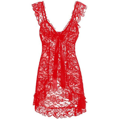 2pcs Sexy Women Lady Lace Lingerie Babydoll Chemise Dress Ladies Sleepwear Set