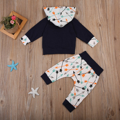 2pcs Newborn Infants Autumn Outfits Baby Boys Girls Clothes Warm Cotton Long Sleeve Hoodie Pants Outfits Clothes New