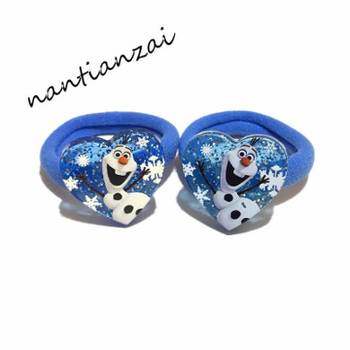 2PCS Girls Cartoon Hair Accessories Elsa Anna Princess Hair bands Acrylic Hair rope Hair ring Children Head wear Party Gifts