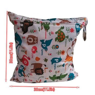 Reusable Baby Diaper Bag Printed Double Zippered Wet/Dry Nappy Bag Waterproof Wet Cloth Diaper Backpack