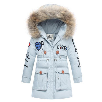 Dosoma Girls Winter Jacket Snowsuit Children's Duck Down Coats Boys Outerwear Faux Fur Collar Hooded Baby Parka Kids Clothes
