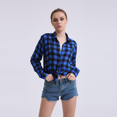 Dioufond Women Plaid Long Sleeve Shirt Turn Down Collar Blouse Ladies Casual Streetwear Tops Plus Size Women Shirts blusas 2017