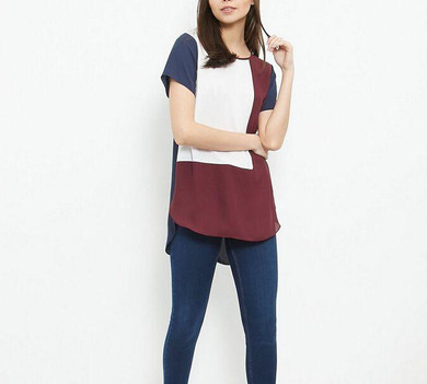 6XL Loose Long Blusas Casual Women Plus Size Patchwork Chiffon Summer Geometric Blouse Shirt
