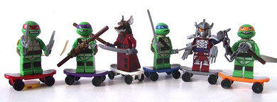 6pcs/Set Turtles Building Bricks Set Hero Figure Learning Toy Compatible With Lego
