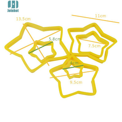 6pcs/set Star Shaped plastic Cake mold cookie cutter biscuit stamp fondant cake decorating tools