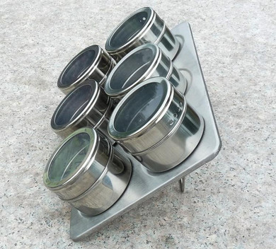 6pcs/Set Magnetic Spice Jar Seasonings Containers Flavor Condiments Storage Box With Holder Rack Kitchen Accessories