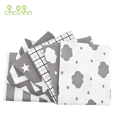 6pcs/Lot Print Twill Cotton Fabric For Sewing Doll Baby Bedding Clothes Dress Skirt Patchwork Cloud&amp;Star Tissue Material 40x50cm