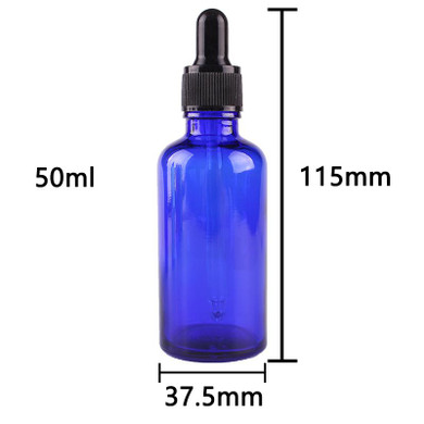6pcs 50ml Cobalt Blue Glass Dropper Bottles with Pipette Empty Perfumes Bottles Liquid Jars
