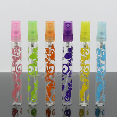6Pcs 10ml Rose Crystal Cut Glass Perfume Spray Bottles Atomizer Refillable Empty
