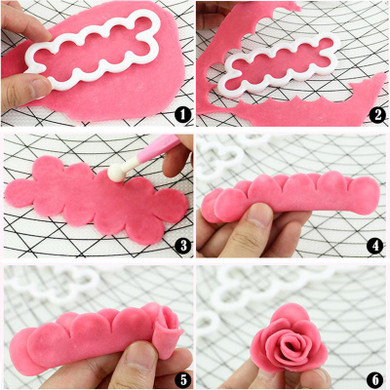 3pcs/set Flower rose Fondant DIY Cake Decorating plastic Cookie Cutter Baking Pastry Cutter Tools