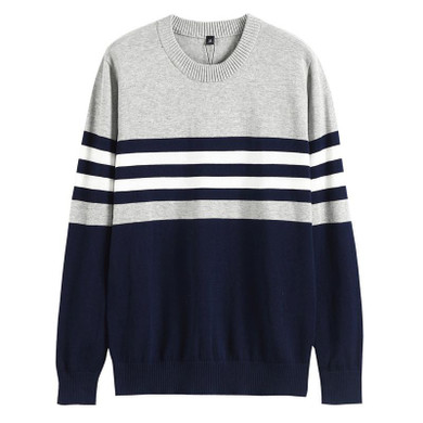 GustOmerD 2017 Classic Strip 100% Cotton Sweater Men O-neck Slim Fit Knitting Pullover Men Casual Mens Sweaters And Pullovers