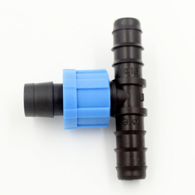 30pcs/pack 5/8" Loc Drip Tape x 16mm Barb Tape Tee Drip Irrigation Pipe Fittings Lock Coupling for Tape Greenhouse Irrigation