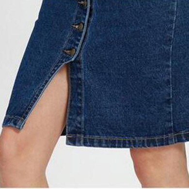 2XL Plus Size Women Denim Skirt 2017 Autumn/Summer Vintage Button Jeans Skirt Slim Office Skirt Sexy Pencil Skirts for Women