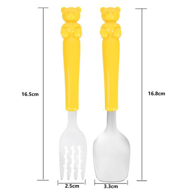 2Pcs/Set Stainless Steel Kids Fork Tableware Cartoon Cutlery Set Children Portable Camping Dinnerware