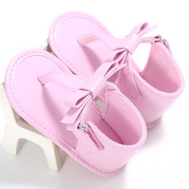 Newborn Kids Girls Anti-slip Flip-flops Sandalias Baby Bow Soft Sole Shoes Slippers Baby Girl Princess Crib Prewalker Shoes